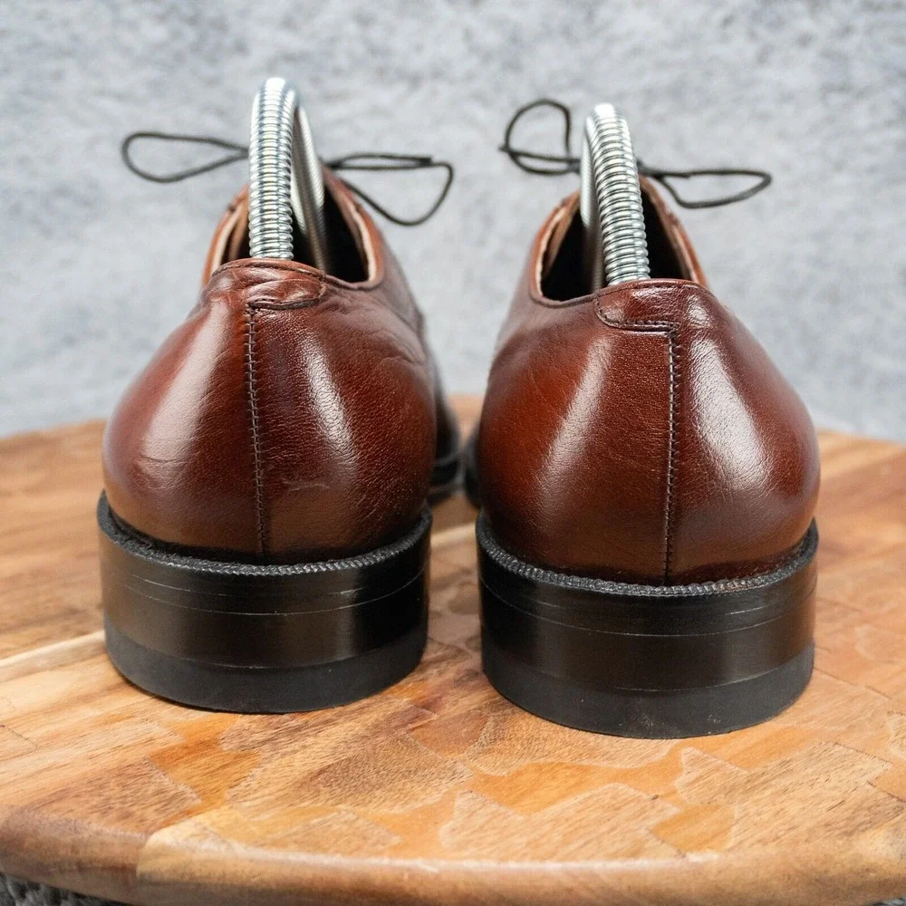 FREEMAN Dark Brown Free-Flex Oxfords Apron Toe Lace-Up Men's 7.5 E